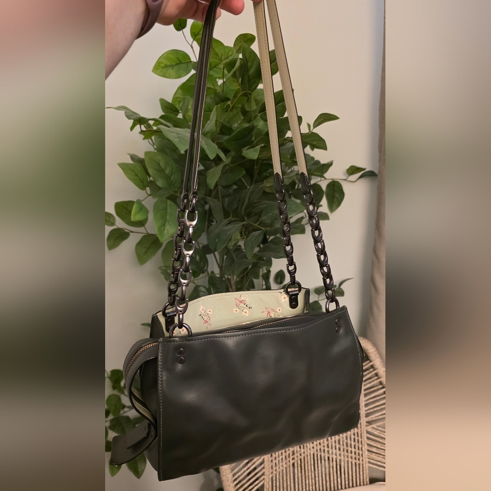 Coach Rogue 28 Shoulder Bag - very dark hunter green